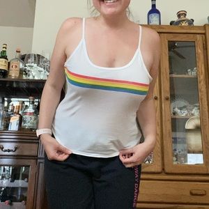 CLOSET SALE Rainbow stripe tank